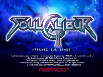 Soulcalibur II (Japan) screen shot title